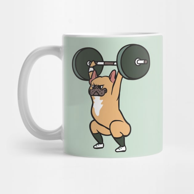 The snatch weightlifting French Bulldog by huebucket